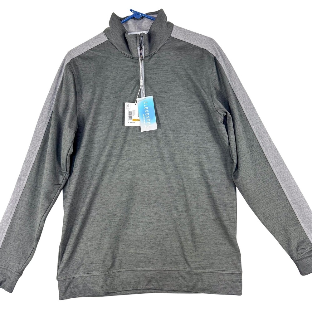 Puma Cloudspun Mens Small Gray 1/4 Zip Golf Pullover Long Sleeve 599129-01 NEW
